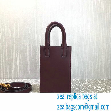 Valentino Mini VLogo Walk Calfskin Tote Bag Burgundy 2021