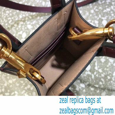 Valentino Mini VLogo Walk Calfskin Tote Bag Burgundy 2021