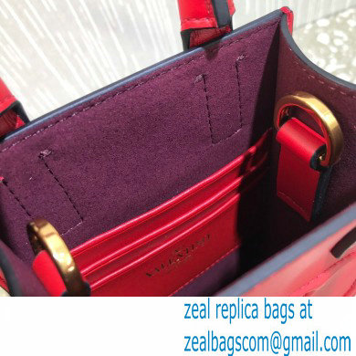 Valentino Mini VLogo Walk Calfskin Tote Bag Red 2021