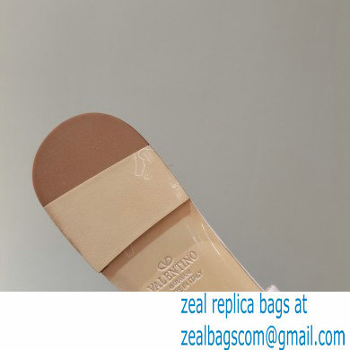 Valentino Quilted Calfskin Roman Stud Slide Sandals Pale Pink 2021