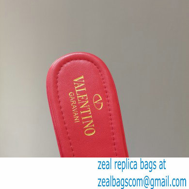 Valentino Quilted Calfskin Roman Stud Slide Sandals Red 2021