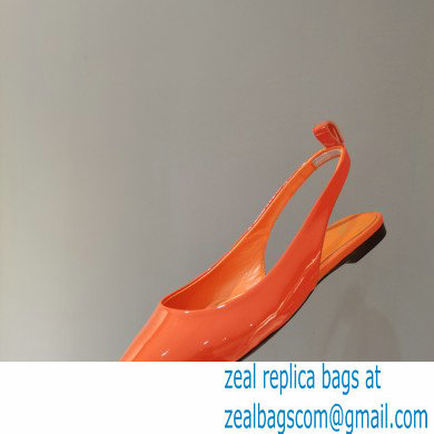 Valentino Rockstud Slingback Ballet Flats with Removable Strap Patent Orange 2021