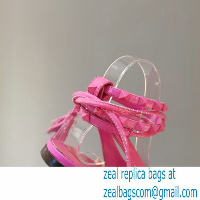 Valentino Rockstud Slingback Ballet Flats with Removable Strap Patent Pink 2021