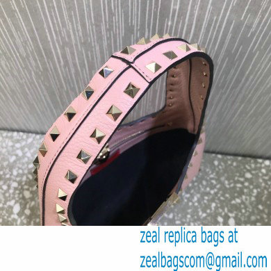 Valentino Small Rockstud Grainy Calfskin Hobo Bag Pink 2021