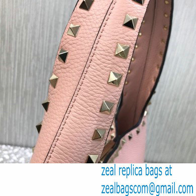 Valentino Small Rockstud Grainy Calfskin Hobo Bag Pink 2021
