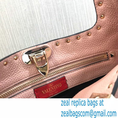 Valentino Small Rockstud Grainy Calfskin Hobo Bag Pink 2021