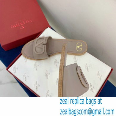 Valentino VLogo Signature Slide Sandals Camel 2021