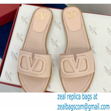 Valentino VLogo Signature Slide Sandals Nude Pink 2021