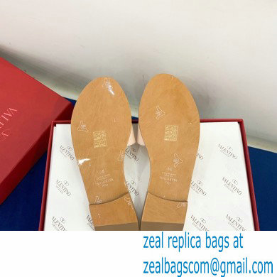 Valentino VLogo Signature Slide Sandals Nude Pink/Crystals 2021