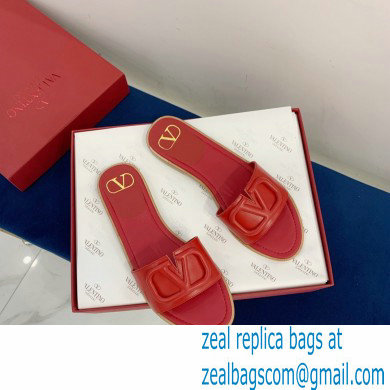 Valentino VLogo Signature Slide Sandals Red 2021