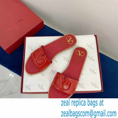 Valentino VLogo Signature Slide Sandals Red 2021
