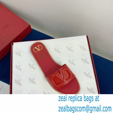 Valentino VLogo Signature Slide Sandals Red 2021