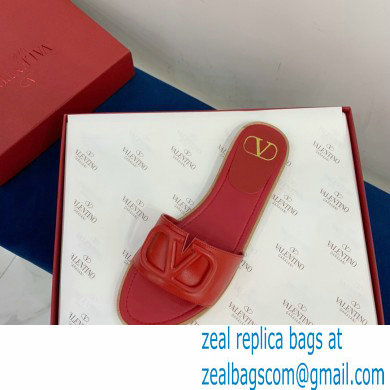 Valentino VLogo Signature Slide Sandals Red 2021
