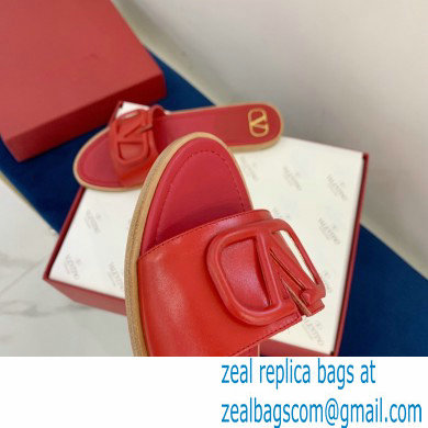 Valentino VLogo Signature Slide Sandals Red 2021