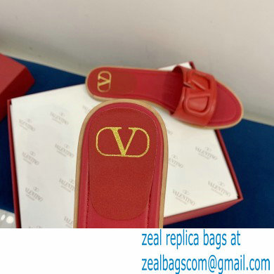Valentino VLogo Signature Slide Sandals Red 2021