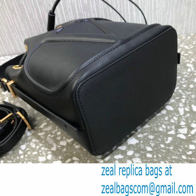 Valentino VLogo Walk Calfskin Bucket Bag Black 2021