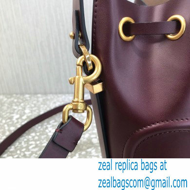 Valentino VLogo Walk Calfskin Bucket Bag Burgundy 2021