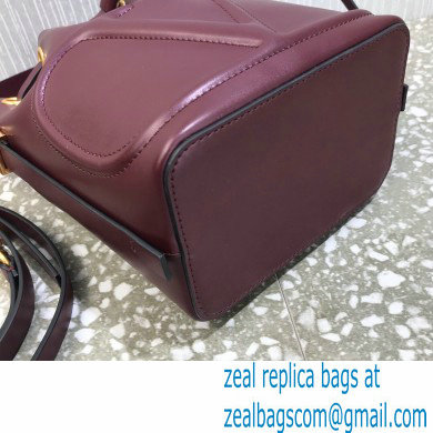 Valentino VLogo Walk Calfskin Bucket Bag Burgundy 2021