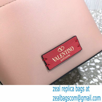 Valentino VLogo Walk Calfskin Bucket Bag Nude Pink 2021