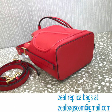 Valentino VLogo Walk Calfskin Bucket Bag Red 2021