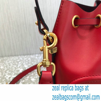 Valentino VLogo Walk Calfskin Bucket Bag Red 2021