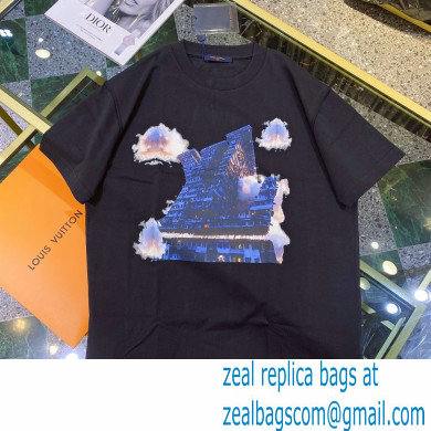 louis vuitton building printed T-shirt black 2021 - Click Image to Close