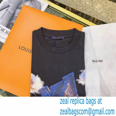 louis vuitton building printed T-shirt black 2021