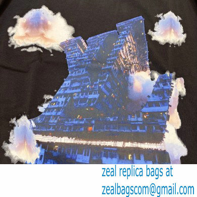 louis vuitton building printed T-shirt black 2021