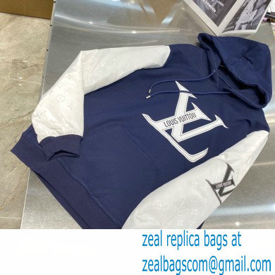 louis vuitton white/blue hooded sweatshirt 2021