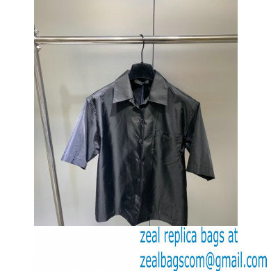 prada Re-Nylon Gabardine short-sleeved shirt black 2020 - Click Image to Close