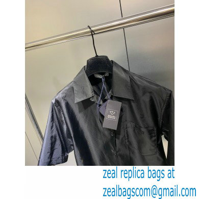 prada Re-Nylon Gabardine short-sleeved shirt black 2020 - Click Image to Close