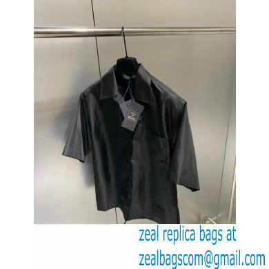 prada Re-Nylon Gabardine short-sleeved shirt black 2020 - Click Image to Close