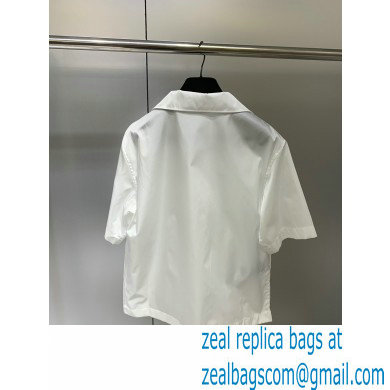 prada Re-Nylon Gabardine short-sleeved shirt white 2020