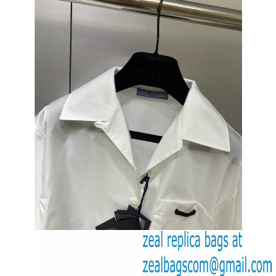 prada Re-Nylon Gabardine short-sleeved shirt white 2020