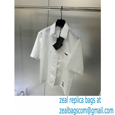 prada Re-Nylon Gabardine short-sleeved shirt white 2020