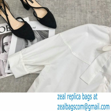 prada short-sleeved shirt with bow white 2021