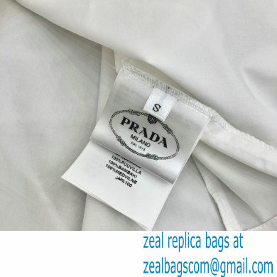 prada short-sleeved shirt with bow white 2021