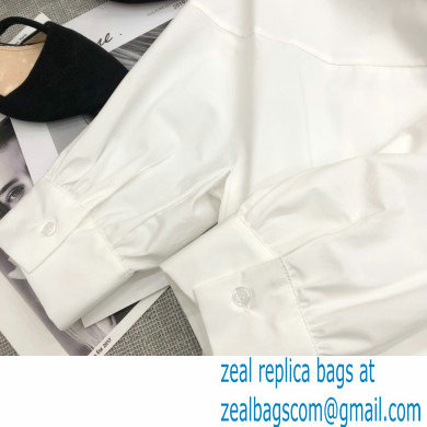 prada short-sleeved shirt with bow white 2021