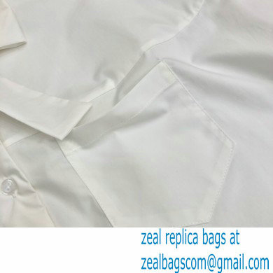 prada short-sleeved shirt with bow white 2021