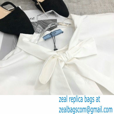 prada short-sleeved shirt with bow white 2021