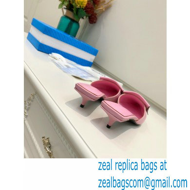 Balenciaga Heel 3cm Logo Fringe Knife Leather Mules Pink 2021 - Click Image to Close