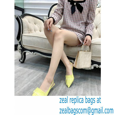 Balenciaga Heel 3cm Logo Fringe Knife Leather Slingbacks Yellow 2021 - Click Image to Close