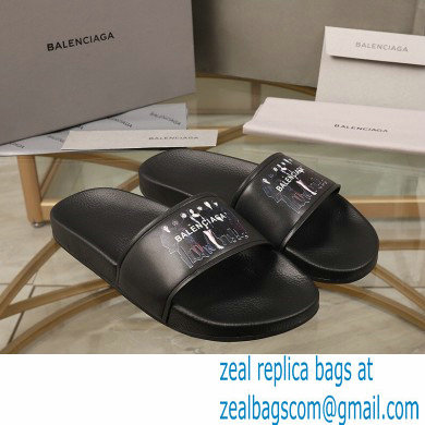 Balenciaga Logo Piscine Pool Slides Sandals 11 2021 - Click Image to Close