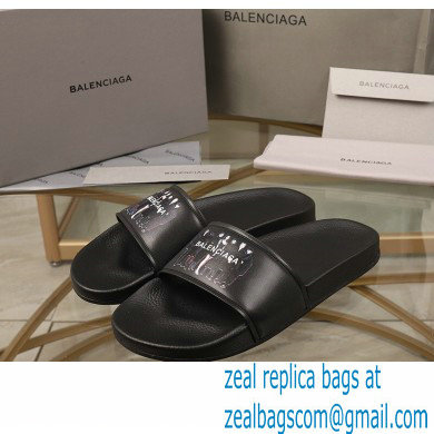 Balenciaga Logo Piscine Pool Slides Sandals 11 2021 - Click Image to Close