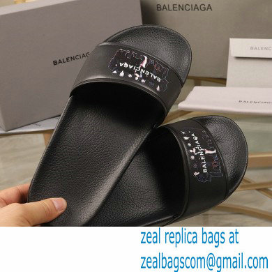 Balenciaga Logo Piscine Pool Slides Sandals 11 2021 - Click Image to Close