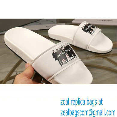 Balenciaga Logo Piscine Pool Slides Sandals 12 2021 - Click Image to Close