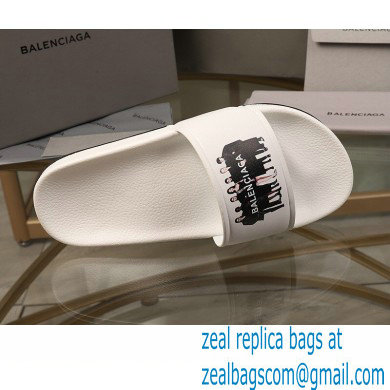 Balenciaga Logo Piscine Pool Slides Sandals 12 2021 - Click Image to Close