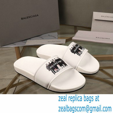 Balenciaga Logo Piscine Pool Slides Sandals 12 2021 - Click Image to Close