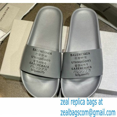 Balenciaga Logo Piscine Pool Slides Sandals 24 2021 - Click Image to Close