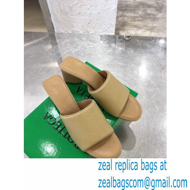 Bottega Veneta Heel 5cm BAND Calf Leather Mules Sandals Beige 2021 - Click Image to Close